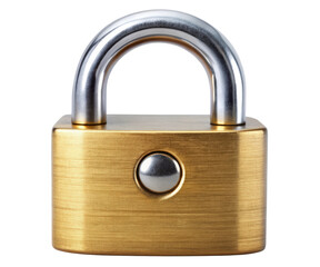 Fototapeta premium Gold padlock on a transparent background