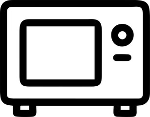 Microwave Outline - Coloring Book Page Line Art Illustration