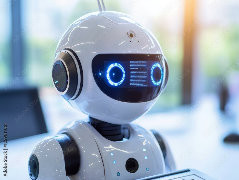 Poster worker use online customer service with chat bot as conversation assistant in office. - ai