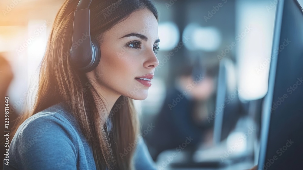 Poster worker use online customer service with chat bot as conversation assistant in office. - ai