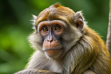 Obraz premium arafed monkey sitting on a branch looking at the camera