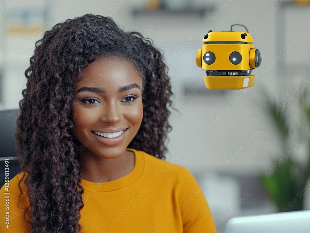 Poster worker use online customer service with chat bot as conversation assistant in office. - ai