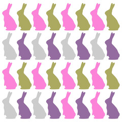 Colorful Spring Bunnies Design Pattern
