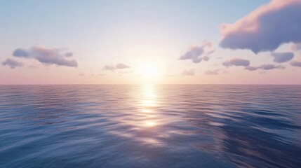 Fototapeta premium Calm sea surface under the early morning sky