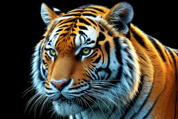 Fototapeta premium there is a tiger that is looking at the camera