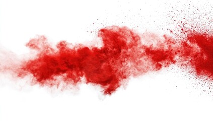 Abstract Red Powder Explosion: A Dynamic Burst of Color