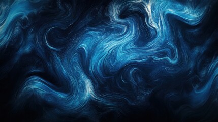 Obraz premium Blue Background with Swirling Lines for Design Banner Template, Featuring Abstract Minimalist Wallpaper with Copy Space in the Center for Text