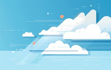 Abstract Cloud Landscape, Vector Illustration