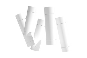 Lip balm container tubes with twist bottom and top cap mockup.