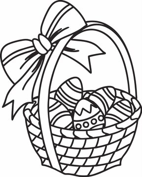recommend clip art: easter eggs cartoon drawing, coloring page, outline art