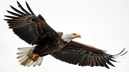 Majestic Eagle Isolated on White Background for Urban Exploration and Wildlife Photography