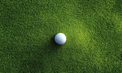 Golf ball on green grass fairway