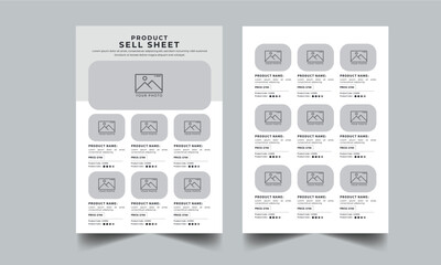 Product Line Sheet Template, Wholesale Template, Product Catalog Layout with 2 page design template