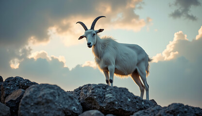 Obraz premium goat livestock outside 