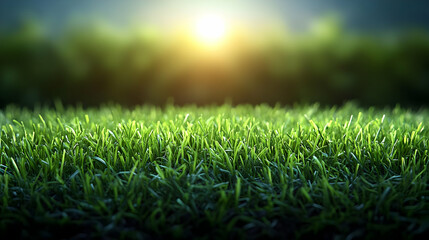 Naklejka premium Sunset Grass Field Nature Background