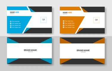 Minimalistic business card design with exquisite shapes, stylish simple and clean corporate business card design tamplate with photo space.
