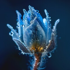 macro photography of a blue flower
