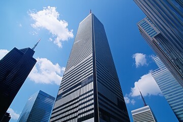 Obraz premium Downtown skyscrapers under a clear sky