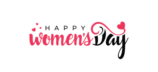 Happy Women's Day logo design. International women's day. Women's Day lettering. women, love, vector design.