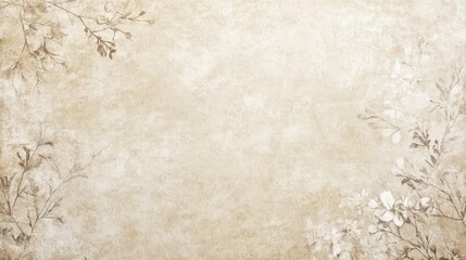 Blank parchment texture featuring faint floral imprints and a vintage look, ideal for historical designs and offering ample white space for text integration