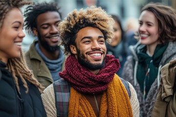 Diverse groups of people in everyday situations