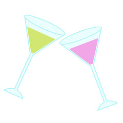Illustration of lime and grape cocktail drink