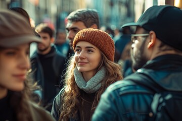 Diverse groups of people in everyday situations