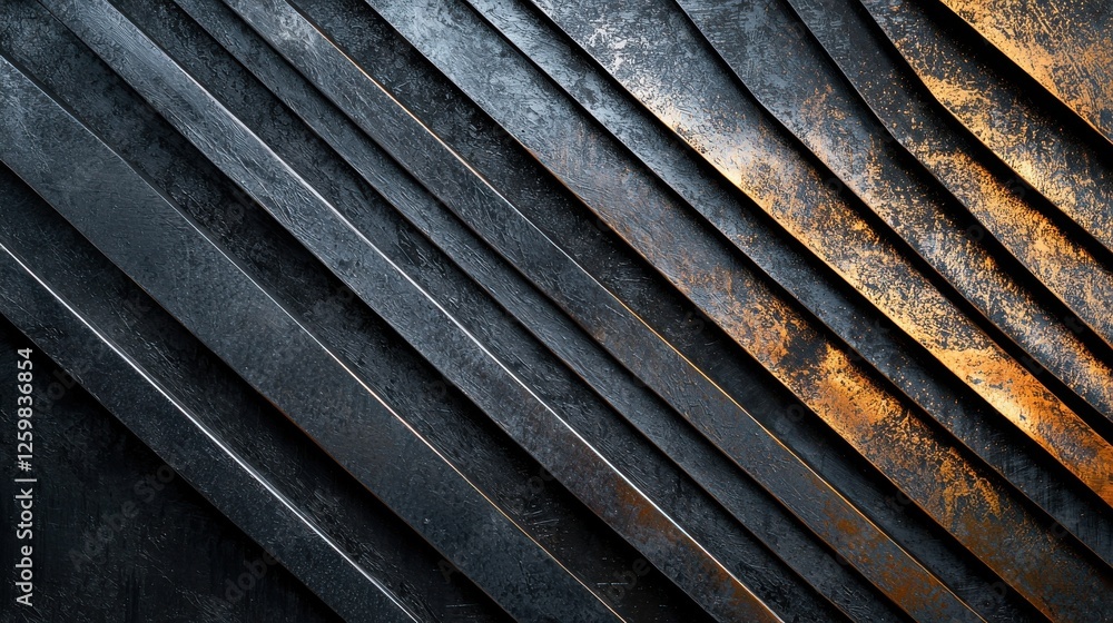 Poster abstract background with dark metallic geometric pattern and converging diagonal lines creating dram