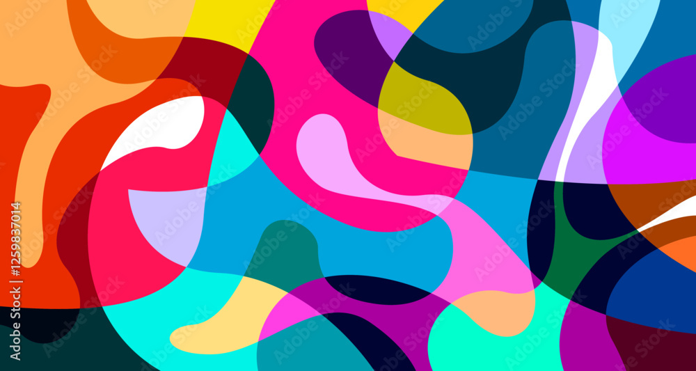 Poster vector colorful abstract psychedelic liquid and fluid background pattern