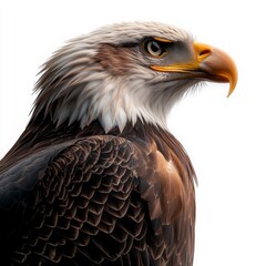 Obraz premium Majestic Bald Eagle with Captivating Gaze Against Subtle Background