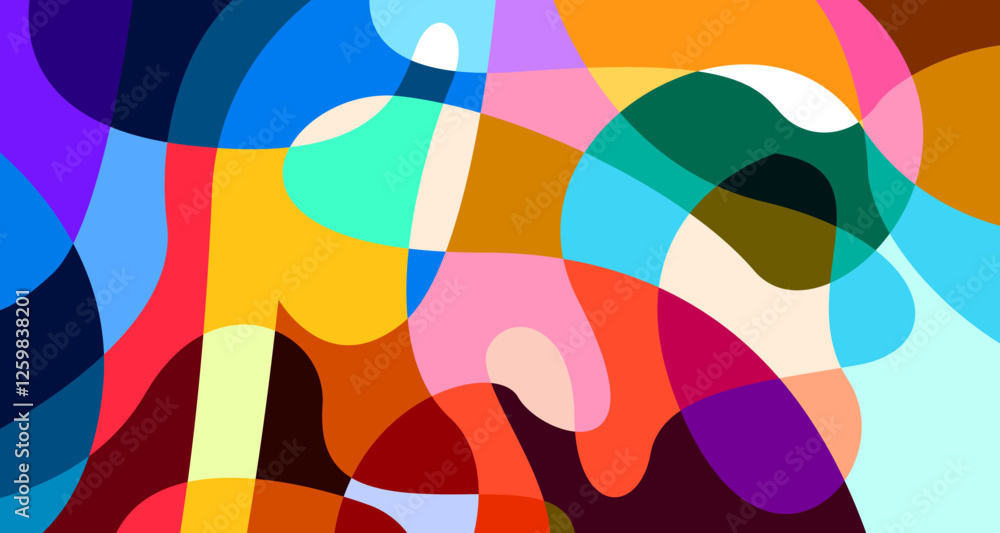 Poster vector colorful abstract psychedelic liquid and fluid background pattern