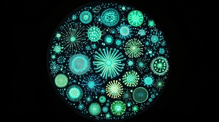 Microscopic Life in a Glowing Circle