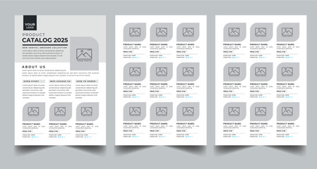 Product Line Sheet Template, Wholesale Template, Product Catalog Layout with 3 page design template