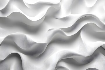 Obraz premium Flowing white fabric creating elegant curves and textures under soft light in a studio setting