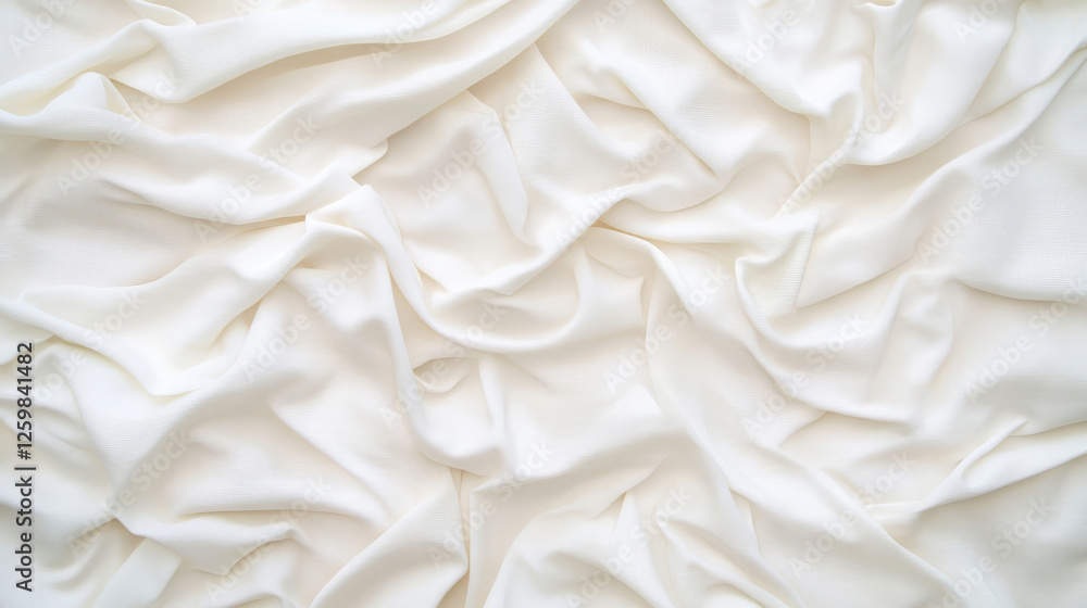 Aufkleber soft white fabric draped elegantly, showcasing its smooth texture and gentle folds. ideal for variou