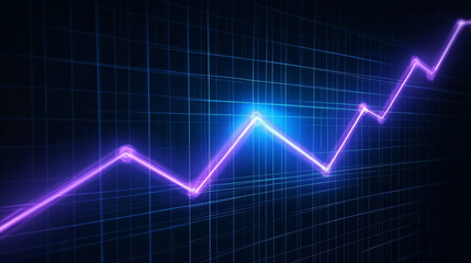 dynamic line graph showing upward trend with glowing elements, representing growth and progress in data analysis. vibrant colors enhance visual appeal