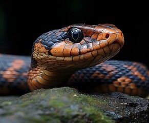 Fototapeta premium close up of a snake on a tree A kingfisher,United Kingdom,UK