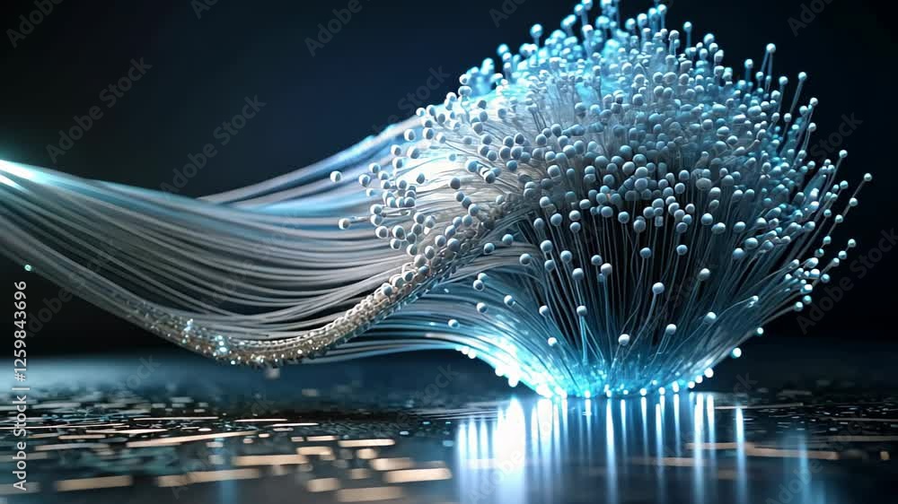 Poster exploring the intricate beauty of digital art inspired by flowing energy and interconnected elements