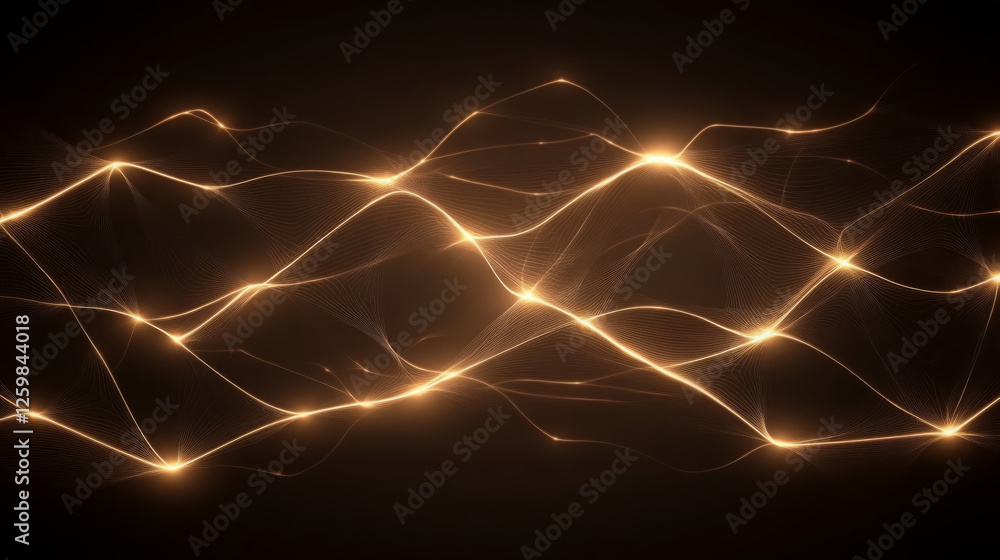 Poster mesmerizing display of glowing waves on dark background, creating sense of movement and energy. intr