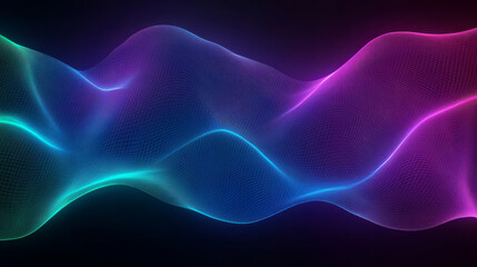 Fototapeta premium vibrant digital wave pattern with flowing lines in shades of blue, purple, and pink, creating mesmerizing visual effect