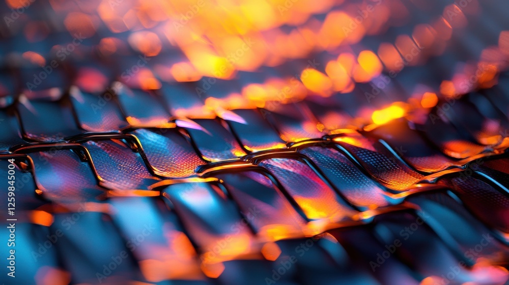 Aufkleber glowing abstract digital geometric lighting patterns and textures