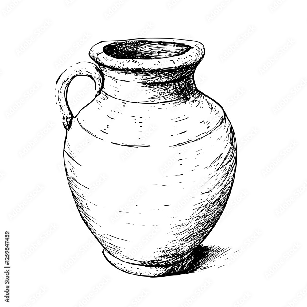 Poster decorative pottery jar with smooth curves and classic design displayed in a minimalist style