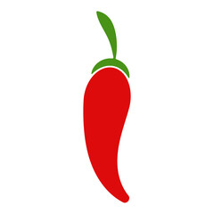 Red chili pepper icon with a green stem