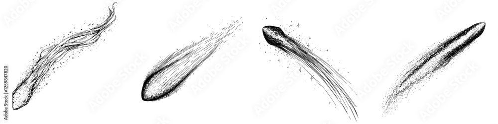Aufkleber illustration of different styles of flowing lines representing movement and energy in an abstract ma