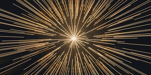 Obraz premium Abstract Golden Light Rays Burst Radiating Energy Starburst Design Dynamic Background