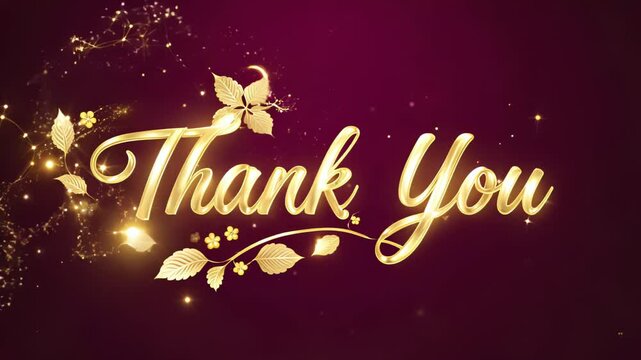 Sparkling Golden Thank You Card