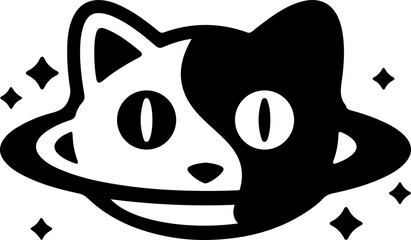 Modern Cat Planet Logo