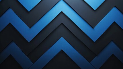 Fototapeta premium Blue background with zigzag lines for design. Banner template with white space in the center for text. Ideal for minimalist abstract wallpaper and modern creative projects.