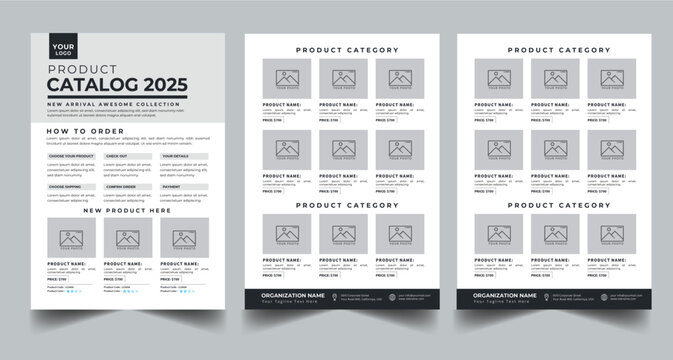  Product Line Sheet Template, Wholesale Template, Product Catalog Layout with 3 page design template