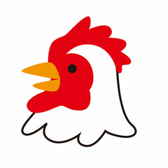 雄鶏のシンプルなイラスト素材